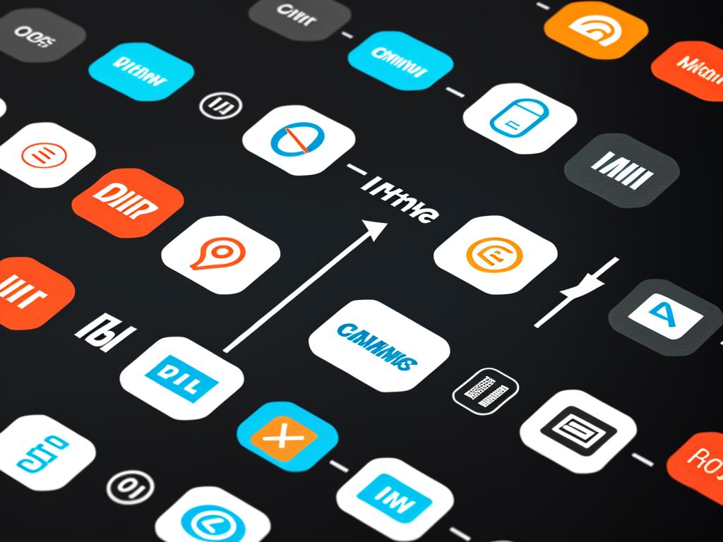 Image depicting the concept of affiliate marketing, showing interconnected arrows representing the flow of customers and sales.